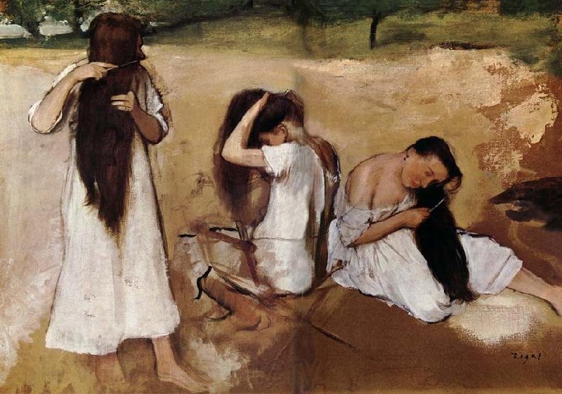 Edgar Degas Girls comb the hair Norge oil painting art